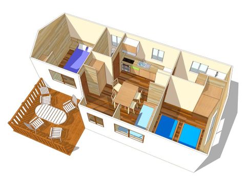 STACARAVAN 6 personen - Mobile-home | Comfort XL | 2 slaapkamers | 4/6 pers. | Single terras