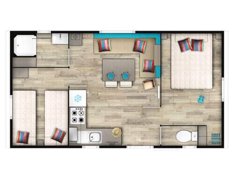 Mobilhome 4 personas - Classic 3 Habitaciones 4 Personas