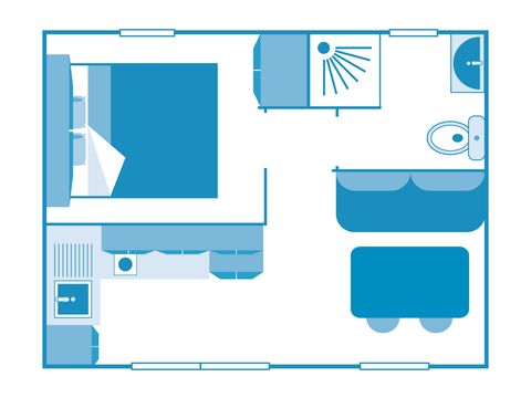 Stacaravan 2 personen - Vakantiehuisje voor 2 personen, 1 slaapkamer, ****