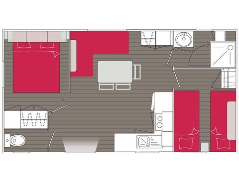 Mobile home 4 persons - Océane COMFORT -2 bedrooms 27m²- *Clim, terrace, TV*.