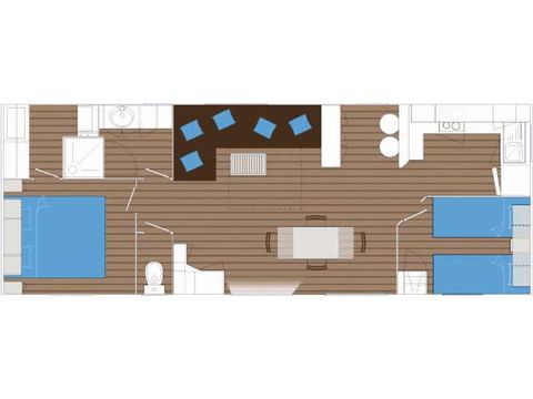 MOBILE HOME 6 people - Manado PREMIUM -2 bedrooms 40m²- *Clim, terrace, TV*, TV*.