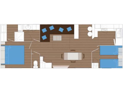 MOBILHEIM 6 Personen - Manado PREMIUM -2 Schlafzimmer 40m²- *Klima, Terrasse, TV*.