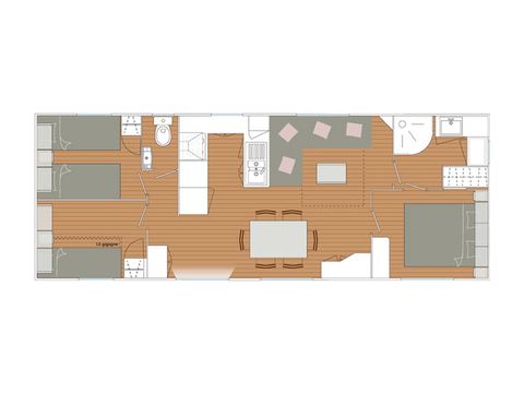 MOBILHOME 6 personas - Blueberry 3 PREMIUM -2 habitaciones 32m²- *Clima, terraza, TV* *Clima, terraza, TV* *Clima, terraza, TV* *Clima, terraza, TV