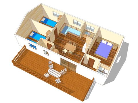 Casa mobile 6 persone - Casa mobile | Classic | 3 Camere da letto | 6 Persone | Terrazza rialzata