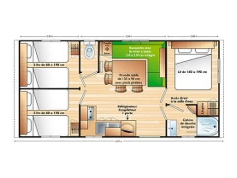 Mobile home 8 persons - 3 bedrooms