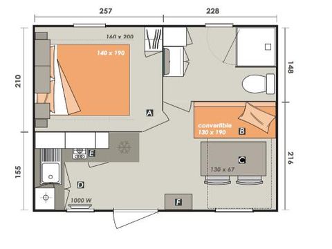 MOBILHOME 3 personas - Estudio