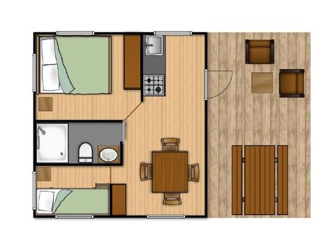 Tenda 4 persone - Legno
