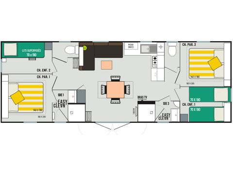 Mobile home 8 persons - 4 bedrooms