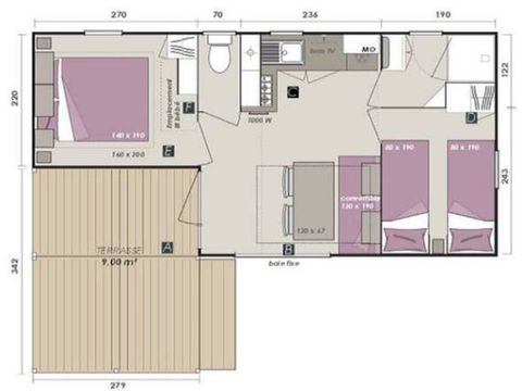 MOBILHOME 4 personnes - CHARADE