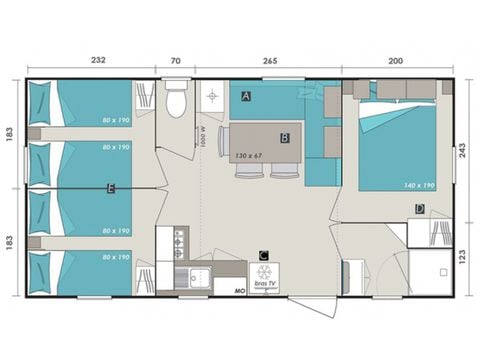 MOBILE HOME 6 people - MONTROGNON - TV