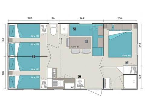 MOBILE HOME 6 people - MONTROGNON - TV
