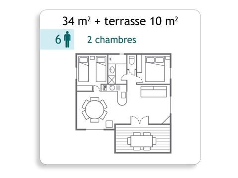 CHALET 6 personas - Chalet 34m² 6 pers