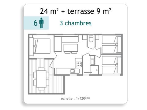 Mobile home 6 persons - 3 bedroom mobile home