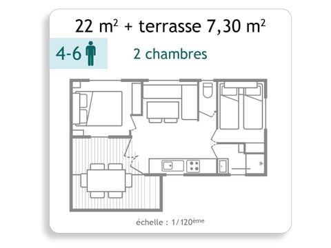 Mobilhome 6 personnes - mobile home 4/6 personnes
