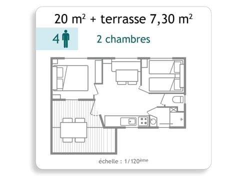 Mobile home 4 persons