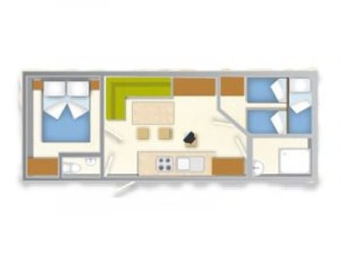 MOBILHOME 6 personas - BLU ROMÁNTICO