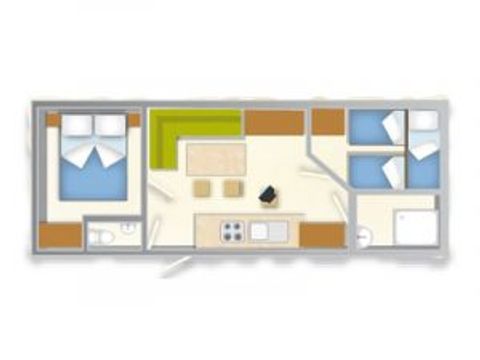 Stacaravan 6 personen - BLU ROMANTIC