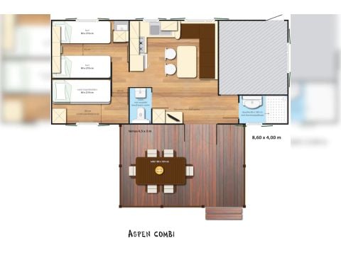 Mobile home 4 persons - SunLodge Aspen Combi (arrival in high season on Friday)