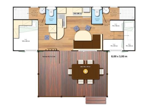 Mobile home 5 persons - SunLodge Maple (arrival in high season on Friday)