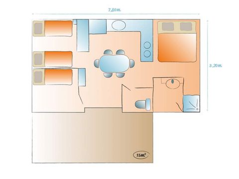 Mobile home 6 persons - Cottage Family