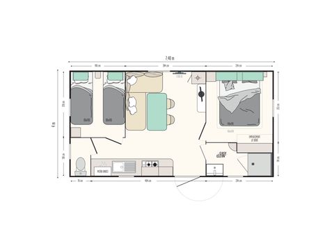 MOBILHEIM 5 Personen - Komfort Plus - klimatisiert