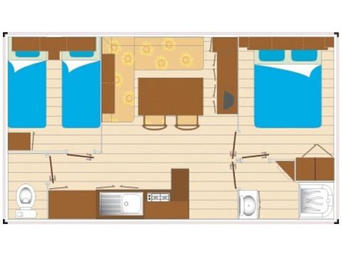 MOBILHOME 6 personnes - Mobil-home Evasion 6 personnes 2 chambres 28m² 