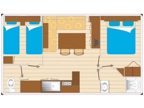 CASA MOBILE 6 persone - Casa mobile Evasion 6 persone 2 camere da letto 23m² - casa mobile per 6 persone
