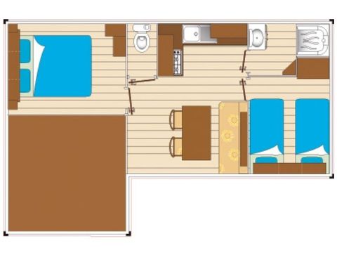 Mobilheim 7 personen - Mobilheim Evasion 7 Personen 2 Zimmer 28m²