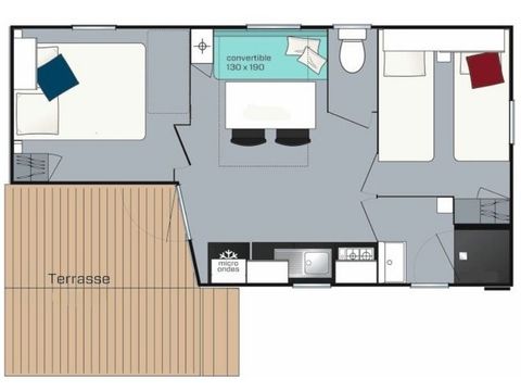 Mobilheim 5 personen - Mobilheim Evasion 5 Personen 2 Zimmer 23m²