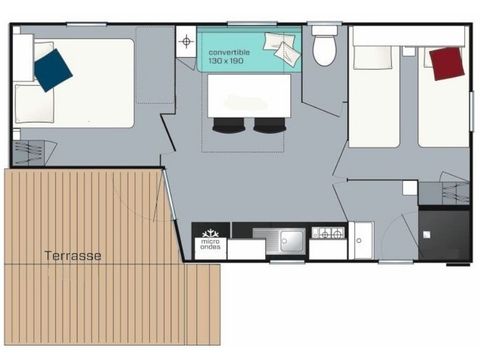 MOBILHOME 5 personnes - Mobil-home Evasion 5 personnes 2 chambres 23m² 