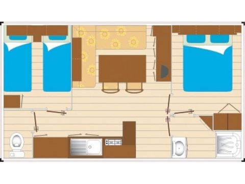 Mobilheim 6 personen - Mobilheim Evasion 6 Personen 2 Zimmer 28m²