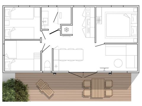 Mobile home 6 persons - Mahana 3 bedroom 33m² apartment