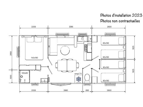 MOBILHOME 6 personas - Premium BDL 33m² espacio