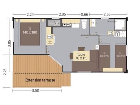 Casa mobile 4 persone - Confort Compact - CLIM - TV