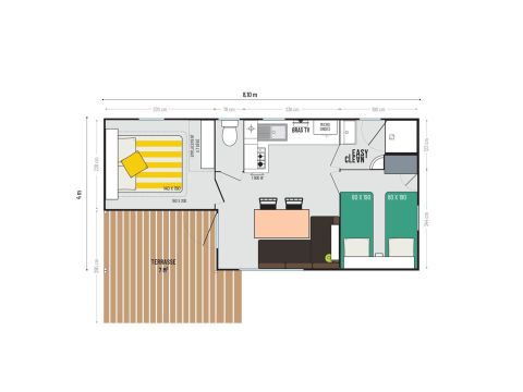 MOBILHOME 4 personas - GRAN CONFORT - TV - BARBACOA
