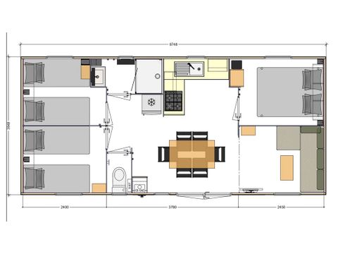 Mobile home 6 persons - Comfort mobile home - 3 bedrooms