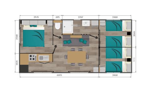 MOBILHOME 6 personnes - Mobil home Confort - 3 chambres
