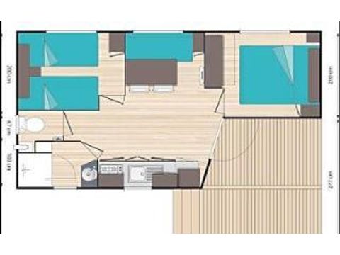 CASA MOBILE 4 persone - Casa mobile Lancelot Standard 25m² (2 camere) + terrazza semicoperta 4 pers.