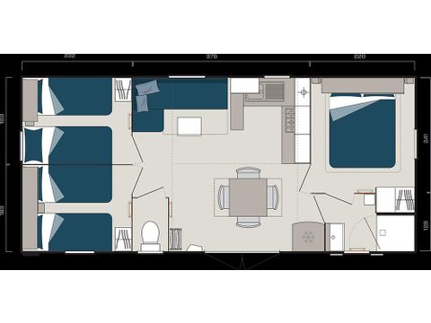 CASA MOBILE 6 persone - Casa mobile Caélia Confort 31m² (3 camere) + terrazza coperta / Zona pedonale 4/6 pers.