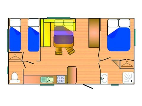 Mobilheim 6 Personen - Groß 800-3 A/C CD