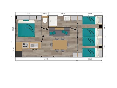 MOBILHOME 6 personas - Casa móvil Premium de 3 dormitorios