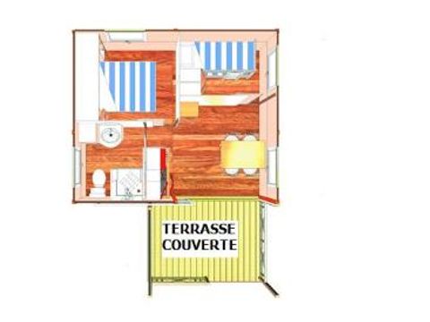 Chalet 4 personen - HOUT met terras