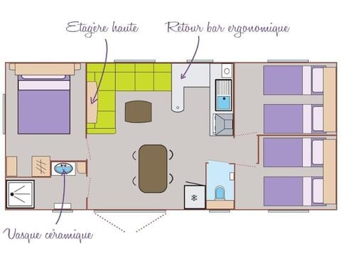 Mobile home 6 persons - Mobil-home Standard Relax 33m² - 3 bedrooms + Terrace with parasol - 6 pers