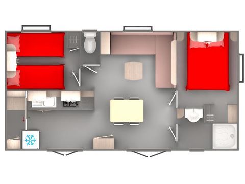 CASA MOBILE 4 persone - Cocoon standard 28m² - 2 camere da letto + terrazza scoperta