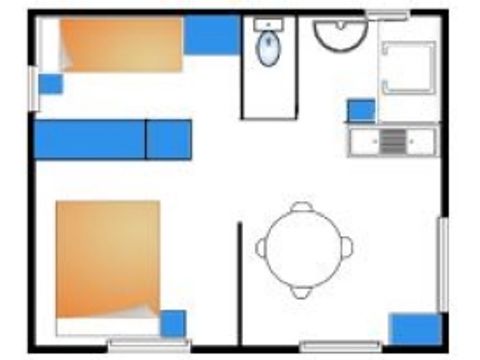 Chalet 4 persons - Chalet Arbre : 2 bedrooms / Sunday-Sunday / 4 people