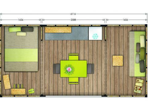 Canvas and wooden tent 4 persons - MAORI
