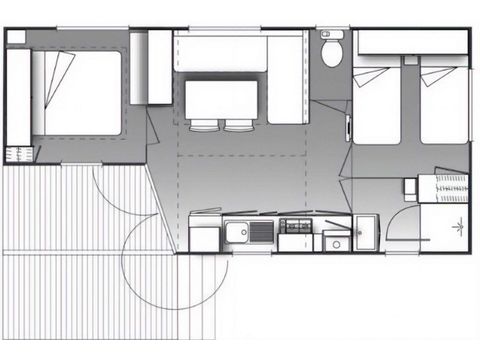 MOBILHOME 4 personas - BERGER CONFORT PLUS - AIRE ACONDICIONADO - TV
