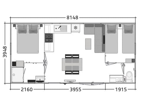 Mobile home 4 persons - 2-bedroom Premium Comfort