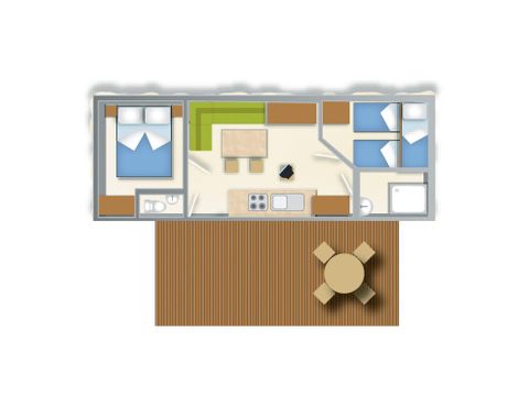 Mobile home 6 persons - BLU ROMANTIC