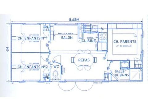BUNGALOW 6 personnes - PRIVILEGE - 3 Chambres - TV - avec terrasse semi couverte